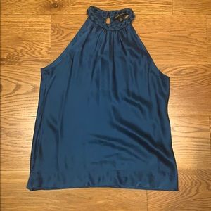 Silk navy blue halter top